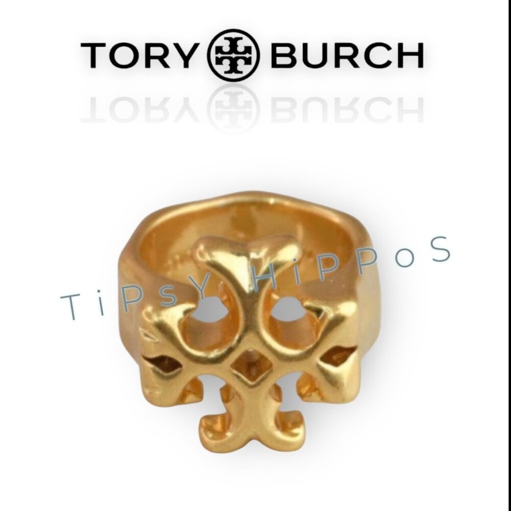 Tory Burch Roxanne Gold Ring - SIZE 8 - Picture 5 of 6